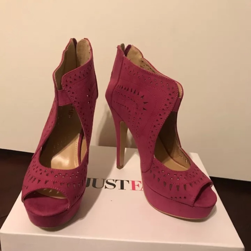 Pink boots peep toe 9